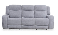  Sofa à inclinaison électrique Atlantis de 90 po en tissu avec ports USB - gris tourterelle