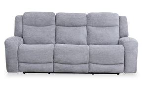 Sofa à inclinaison électrique Atlantis de 90 po en tissu avec ports USB - gris tourterelle