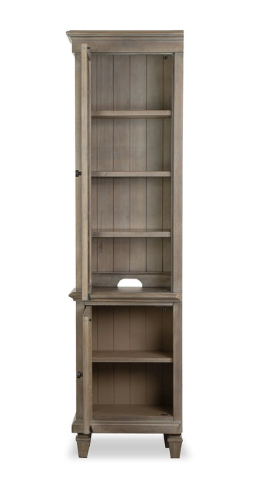 Section latérale rustique Baron de 22 po avec rangement et système de gestion des câbles - gris tourterelle