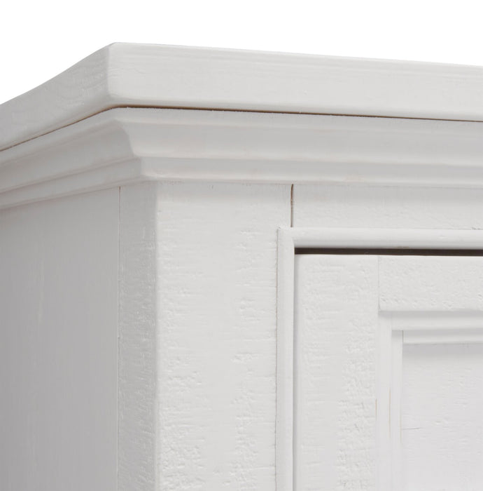 Meuble pour téléviseur traditionnel Wesley de 80 po avec rangement et système de gestion des câbles pour téléviseurs jusqu’à 85 po - blanc calcaire