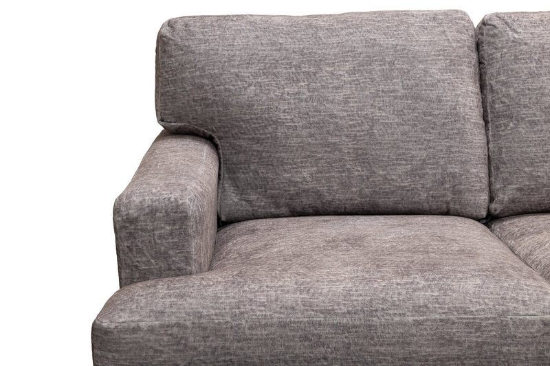 Sofa sectionnel de droite Luxe 3 pièces fabriqué au Canada en tissu avec coussins amovibles - gris colombe Zaftig