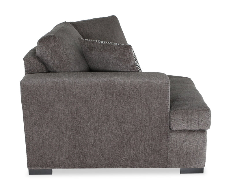 Sofa-lit sectionnel enveloppant de gauche Legend 2 pièces fabriqué au Canada en tissu de chenille - brun étain