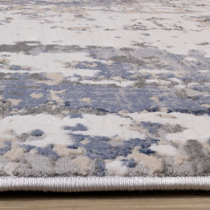 Carpette Lucas vieillie 6 pi 7 po x 9 pi 6 po - bleue