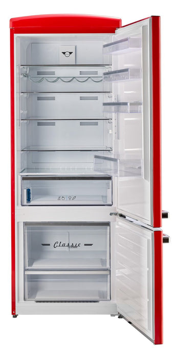 Réfrigérateur Classic Rétro d’Unique de 28 po et de 17 pi3 à congélateur inférieur - rouge - UNQ-455L R AC