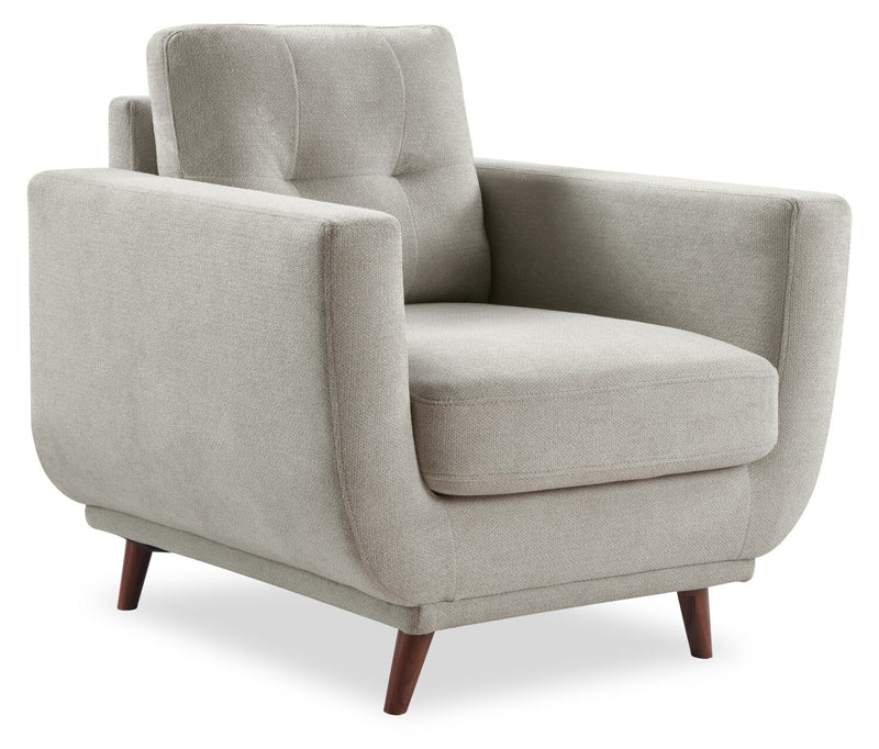Fauteuil Cosmo de 34 po en tissu avec coussin de dossier capitonné - gris