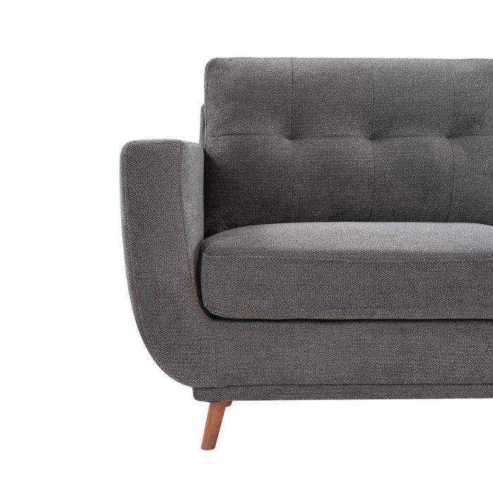 Sofa Cosmo de 80 po en tissu avec coussins de dossier capitonnés - anthracite