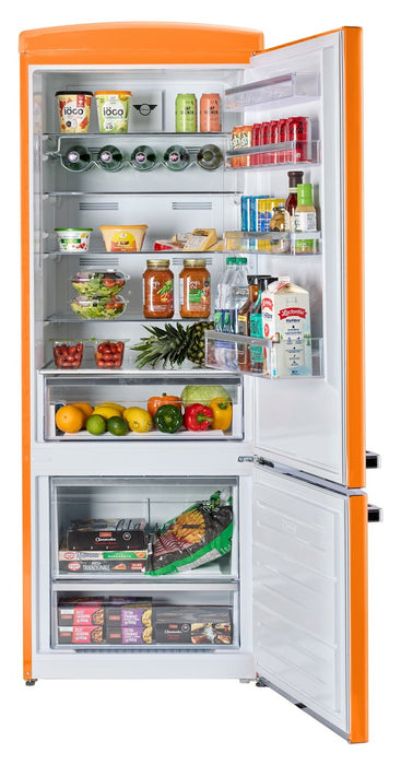 Réfrigérateur Classic Rétro d’Unique de 28 po et de 17 pi3 à congélateur inférieur - orange - UNQ-455L O AC