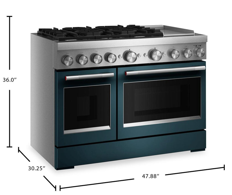 Cuisinière hybride KitchenAid de 6,3 pi³ à 6 brûleurs avec plaque chauffante - agave - KFDD948SAG 