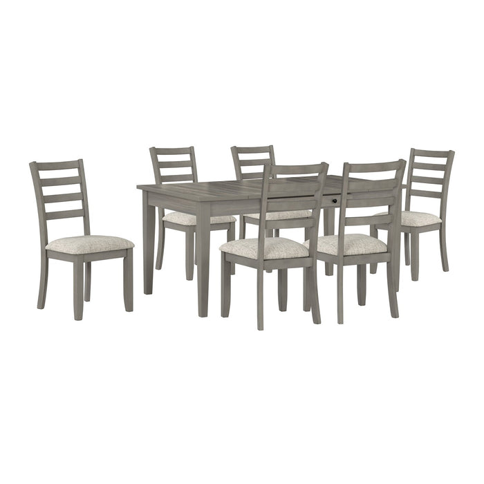 Table salle à manger Cove de 66 po (L) en mélamine avec tiroirs de rangement - grise