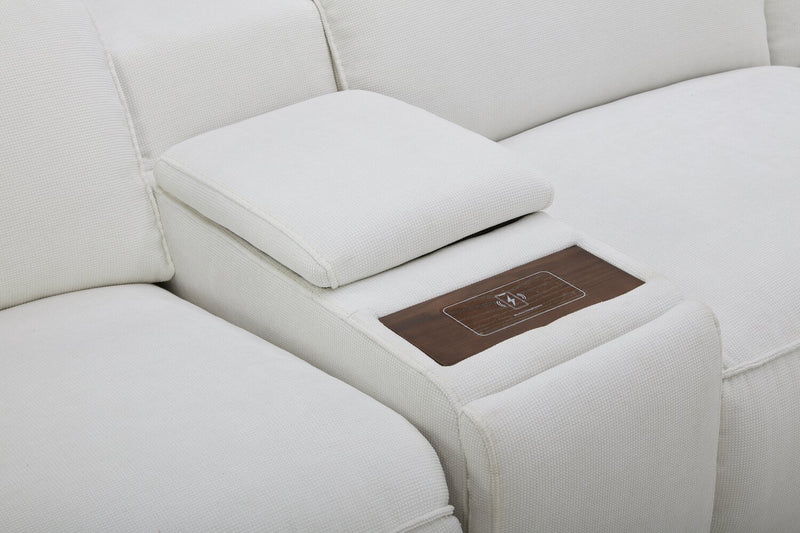 Sofa sectionnel inclinaison électrique Essence 6 pièces avec appuie-têtes électriques - ivoire