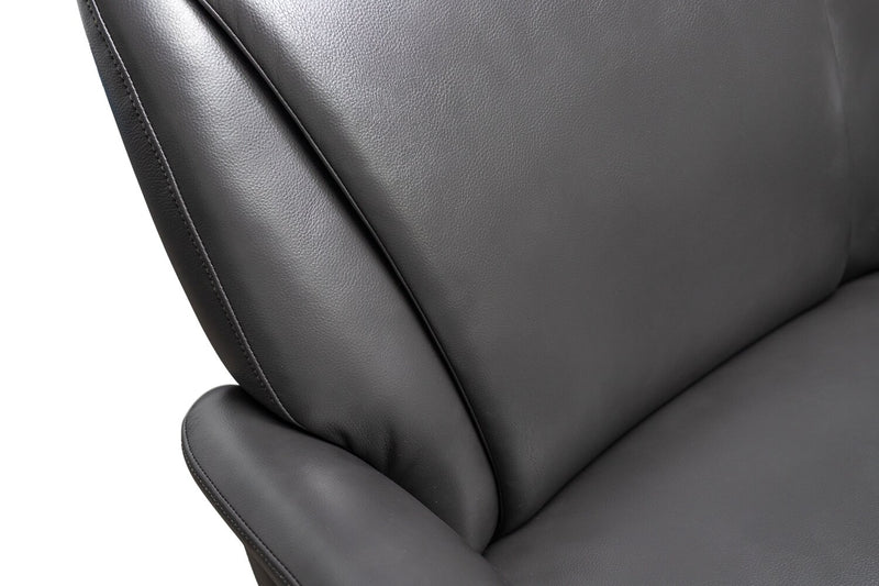 Fauteuil pivotant inclinable Vega antistress de 29,5 po en similicuir avec repose-pieds et pattes en aluminium - gris