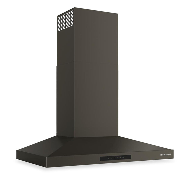 Hotte de cuisinière murale KitchenAid de 36 po de style auvent à 4 vitesses - minerai noir - KVWC736SBE