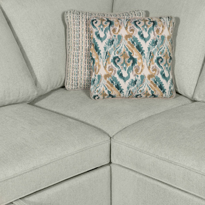 Sofa-lit sectionnel de droite Haven de Scott Living 4 pièces en tissu de chenille avec fauteuil long de rangement - bleu écume de mer