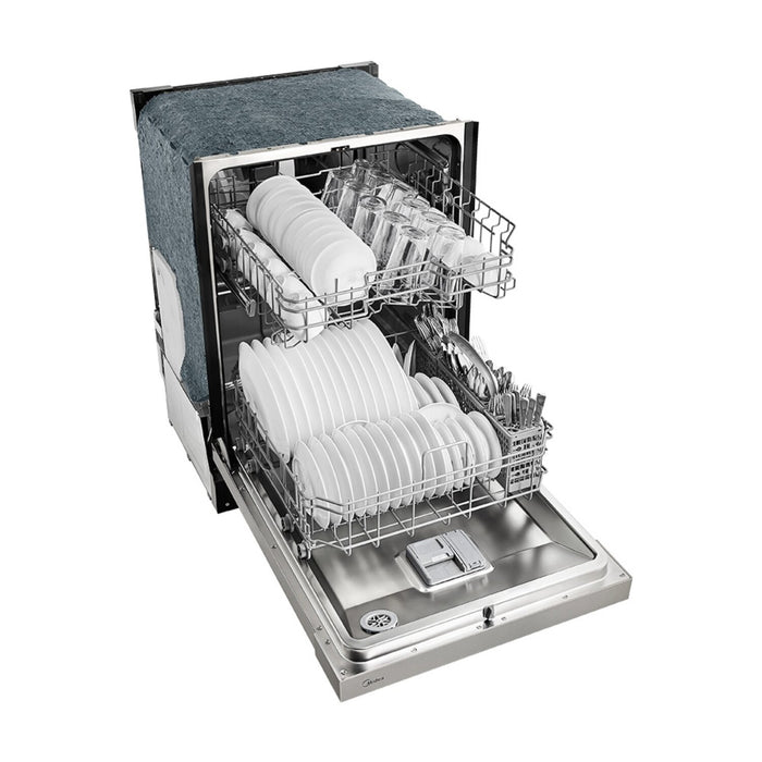 Lave-vaisselle Midea de 24 po avec commandes à l’avant et éclairage intérieur - MDF24P2BST