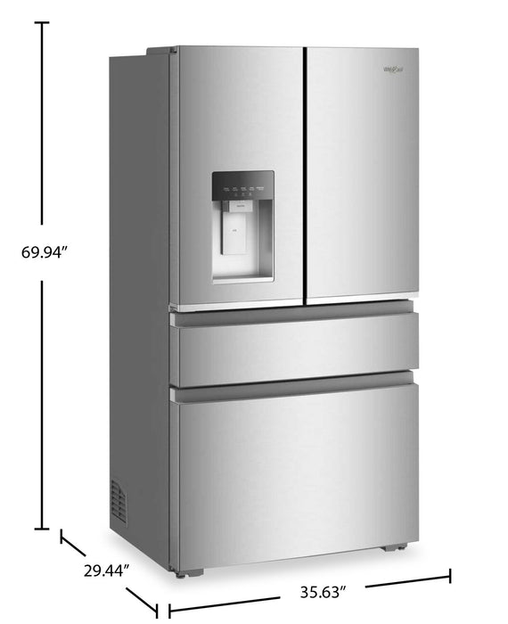 Réfrigérateur Whirlpool de 22 pi3 et de 36 po de profondeur comptoir véritable à portes françaises - acier inoxydable  - WRMC7036RZ