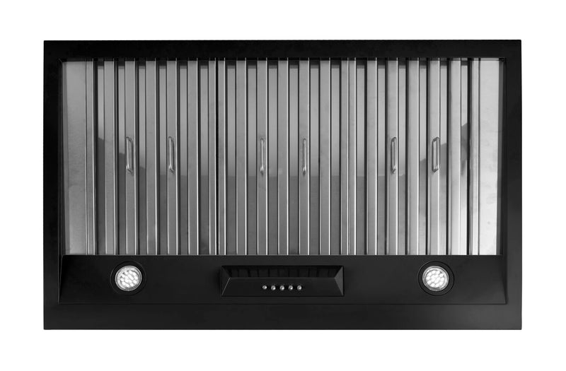 Hotte de cuisinière sous l’armoire Classic Rétro par Unique de 36 po et de 700 pi3/min - noir minuit - UGP-36CR RH B