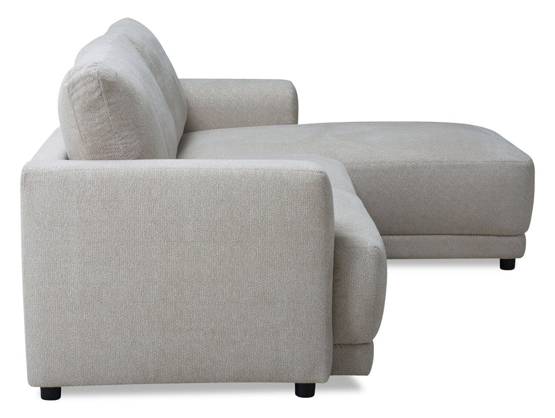 Sofa sectionnel modulaire de droite Voyage 3 pièces en tissu avec coussins de dossier amovibles - beige