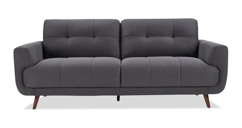 Sofa Brook de 84 po en tissu avec coussins capitonnés - anthracite 