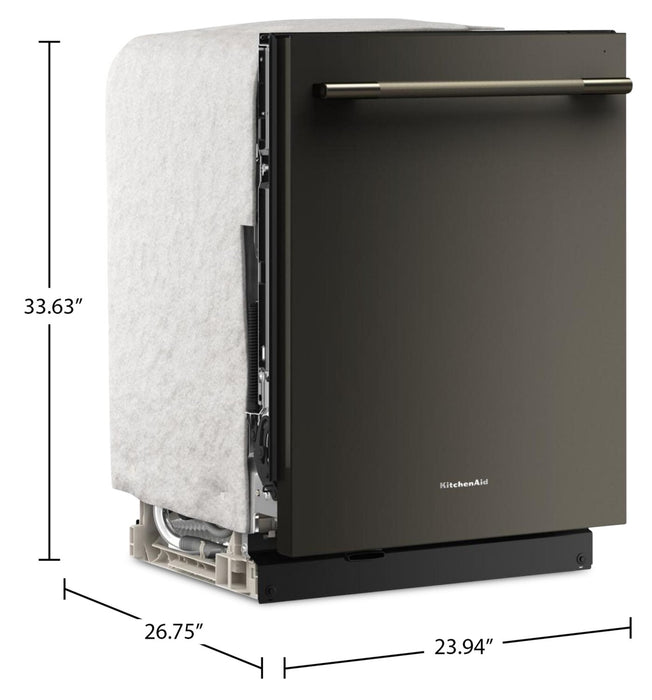 Lave-vaisselle KitchenAid de 24 po et de 44 dBA avec troisième panier 360° Max JetsMC - minerai noir - KDTS724SBE