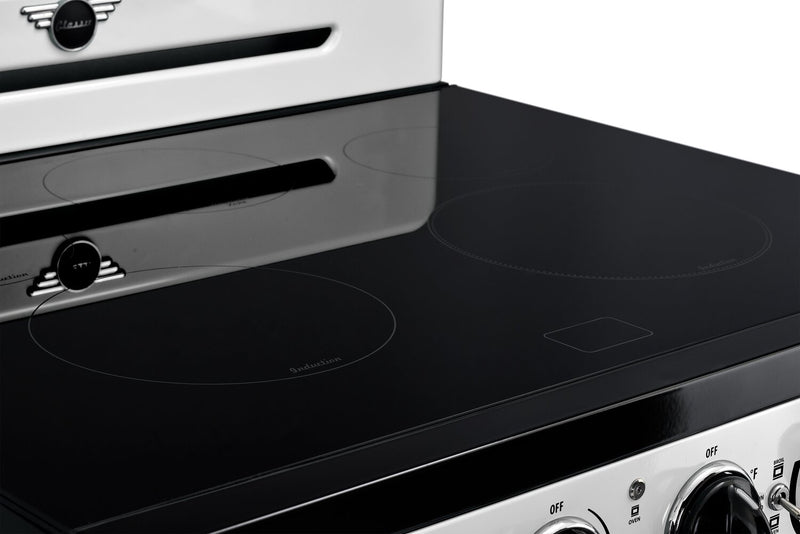 Cuisinière à induction Classic Rétro par Unique de 30 po et de 3,9 pi3 - blanc guimauve - UNQ-30CR IC W 