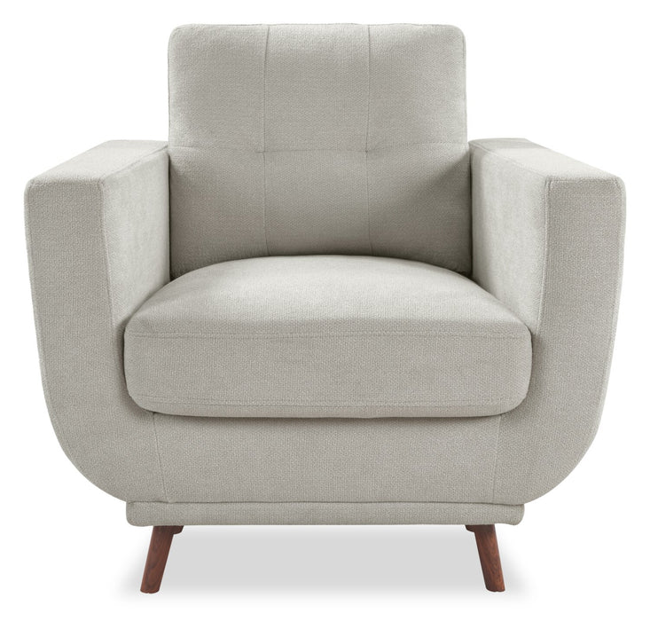 Fauteuil Cosmo de 34 po en tissu avec coussin de dossier capitonné - gris