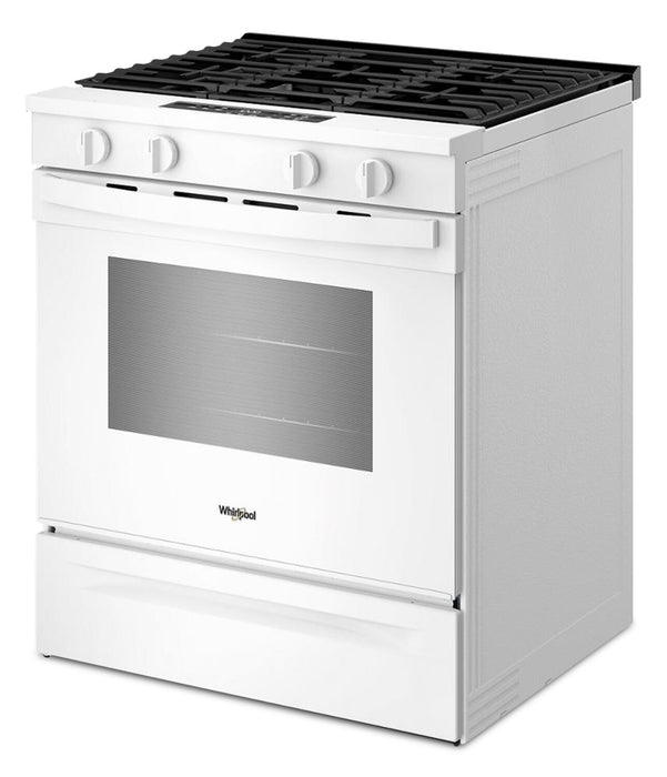 Cuisinière à gaz intelligente Whirlpool de 30 po, 5 pi³ – blanche – WSGS3330TW