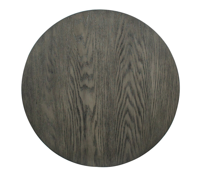 Table de bout moderne ronde Eldon de 22 po en bois massif avec rangement - grain de café