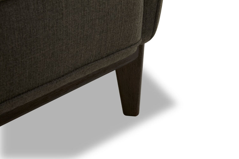 Sofa Gena de Cindy Crawford Home de 78,7 po de format condo en tissu d’apparence lin avec coussins de dossier amovibles - gris anthracite