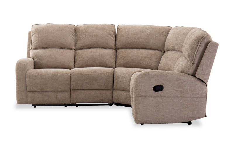Sofa sectionnel à inclinaison manuelle Bodie 3 pièces de 111,02 po en tissu de chenille - beige  