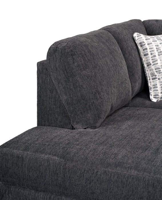 Sofa sectionnel de gauche Morgan 2 pièces fabriqué au Canada en tissu de chenille avec coussins décoratifs - gris