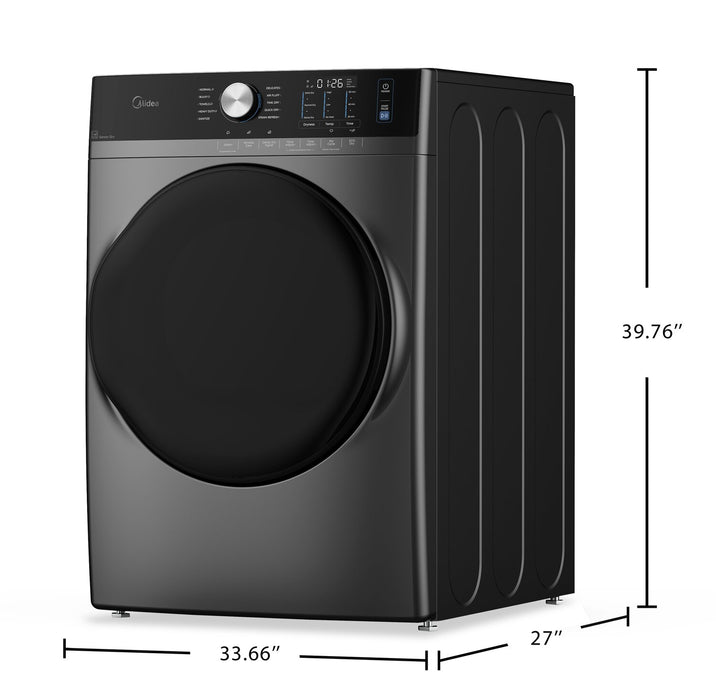 Sécheuse Midea de 8,0 pi3 avec culbutage et Steam Care - gris - MLHE52S7AGG