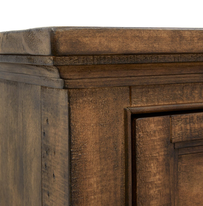 Meuble pour téléviseur traditionnel Wesley de 70 po avec rangement et système de gestion des câbles pour téléviseurs jusqu’à 75 po - muscade grillée