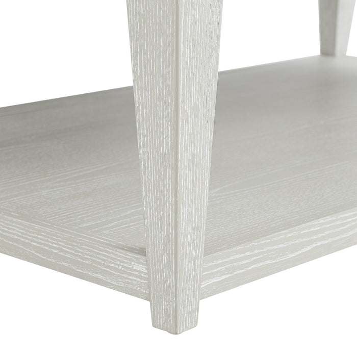 Table à café Vida de 48 po en bois massif avec tablette et roulettes - sable