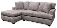 Sofa sectionnel de gauche Luxe 3 pièces fabriqué au Canada en tissu avec coussins amovibles - gris colombe Zaftig