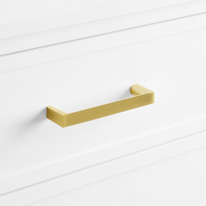 Table de nuit Alia de 18 po (l) x 25,75 po (H) à 2 tiroirs avec touche dorée - blanche