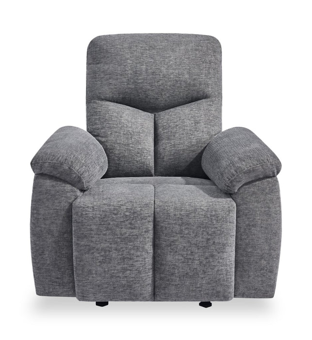 Fauteuil à inclinaison manuelle Blake de 38,58 po en tissu de chenille - gris 