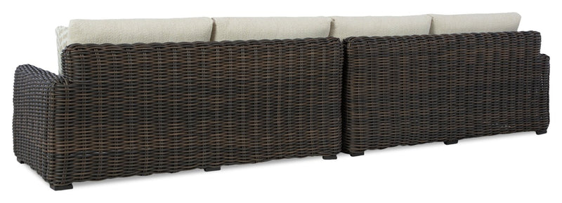 Ensemble Halifax 2 pièces pour la terrasse à l’extérieur avec causeuse de droite et causeuse de gauche - brun et beige