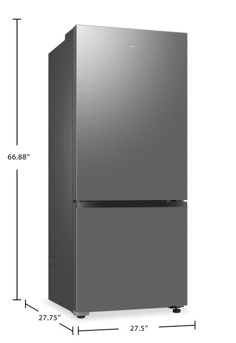 Réfrigérateur Samsung de 15 pi3 et de 28 po de profondeur comptoir à congélateur inférieur - argenté - RB15DG6000SRAA
