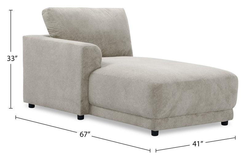 Fauteuil long modulaire de gauche Voyage en tissu avec coussins de dossier amovibles - beige