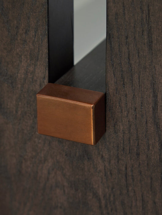 Table de salon Warwick de 52 po en bois massif et en marbre - blanche et chêne brun