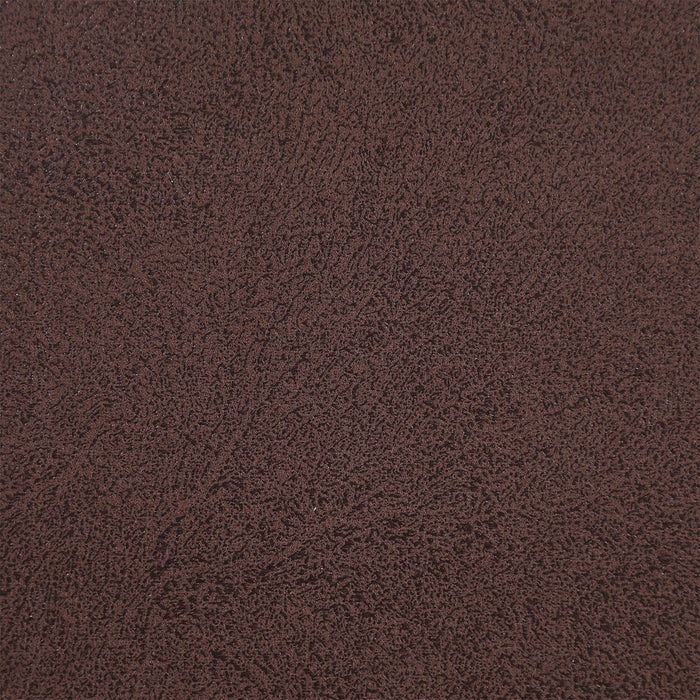 Lit plateforme rembourré Hugo en tissu de cuir végétalien brun avec capitonnage - format grand lit