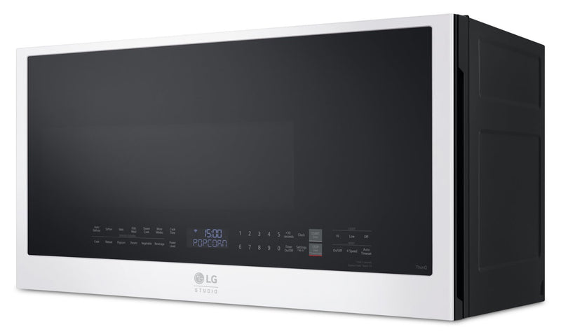 Four à micro-ondes à hotte intégrée intelligent LG de 2 pi3 avec intérieur muni du revêtement EasyCleanMC - essence blanche - MVES2033N