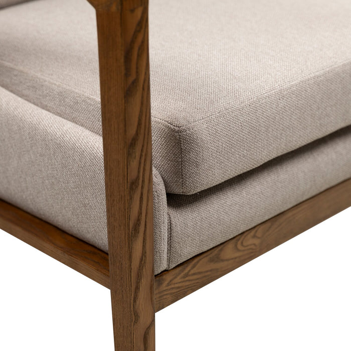 Fauteuil d’appoint Echo 27,95 po en tissu avec accoudoirs et pattes en bois - beige
