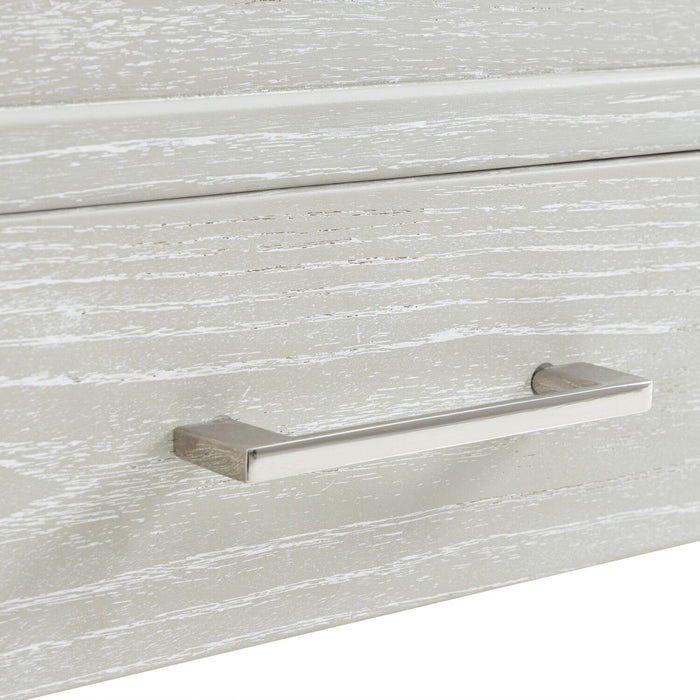 Table de fauteuil Vida de 19 po en bois massif avec rangement, tablette, éclairage et ports USB - sable