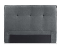  Tête de lit rembourrée Amos en tissu anthracite capitonné - format très grand lit