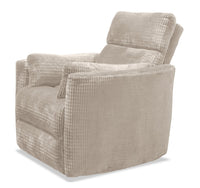Fauteuil pivotant coulissant à inclinaison électrique Remi de 38 po en tissu avec ports USB - taupe