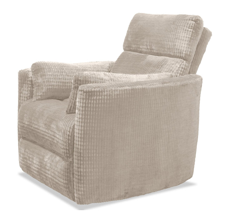 Fauteuil pivotant coulissant à inclinaison électrique Remi de 38 po en tissu avec ports USB - taupe