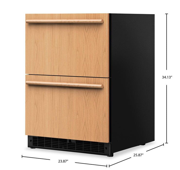 Réfrigérateur à deux tiroirs sous le comptoir KitchenAid de 24 po et 4,4 pi³ – prêt pour panneau personnalisable – KURT524SPA