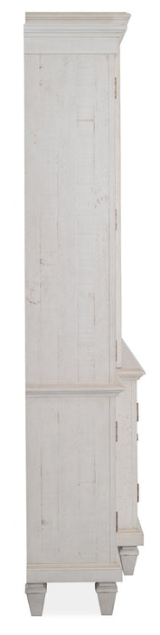 Meuble audio-vidéo rustique Baron 4 pièces de 114 po en pin avec rangement et système de gestion des câbles pour téléviseurs jusqu’à 70 po - albâtre