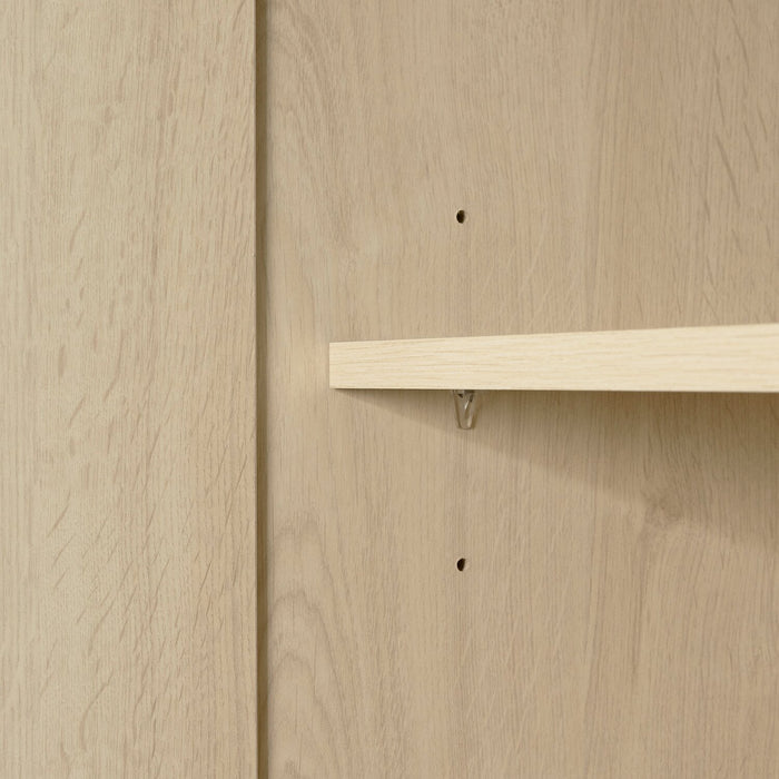 Commode verticale Alex de 33 po (L) x 68,5 po (H) à 2 tiroirs avec armoire de rangement pour la chambre à coucher - naturelle